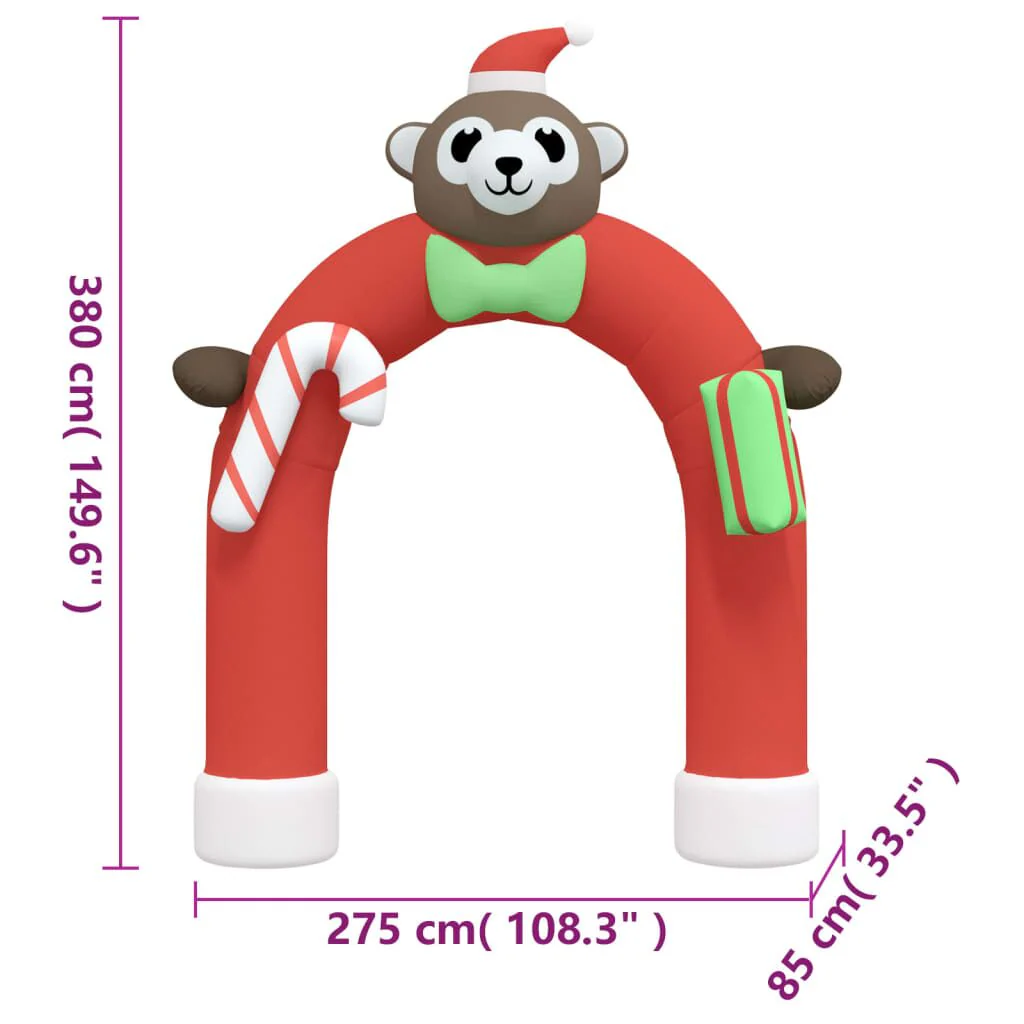 Vidaxl Porta de Natal insuflável em arco com LEDs 380 Cm - Image 3