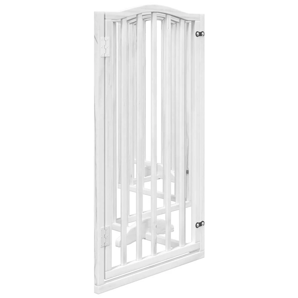Vidaxl Porta rebatível para cães 3 painéis em madeira de choupo branco 300cm - Image 5