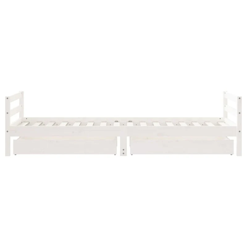Vidaxl Estrado de cama de criança com gavetas em madeira de pinho branco 80x200 Cm - Image 6