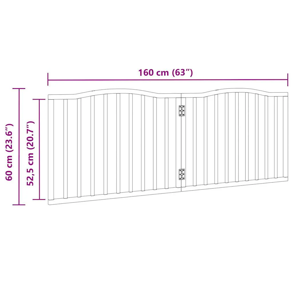 Vidaxl Porta rebatível para cães 2 painéis de madeira de choupo branco 160cm - Image 3