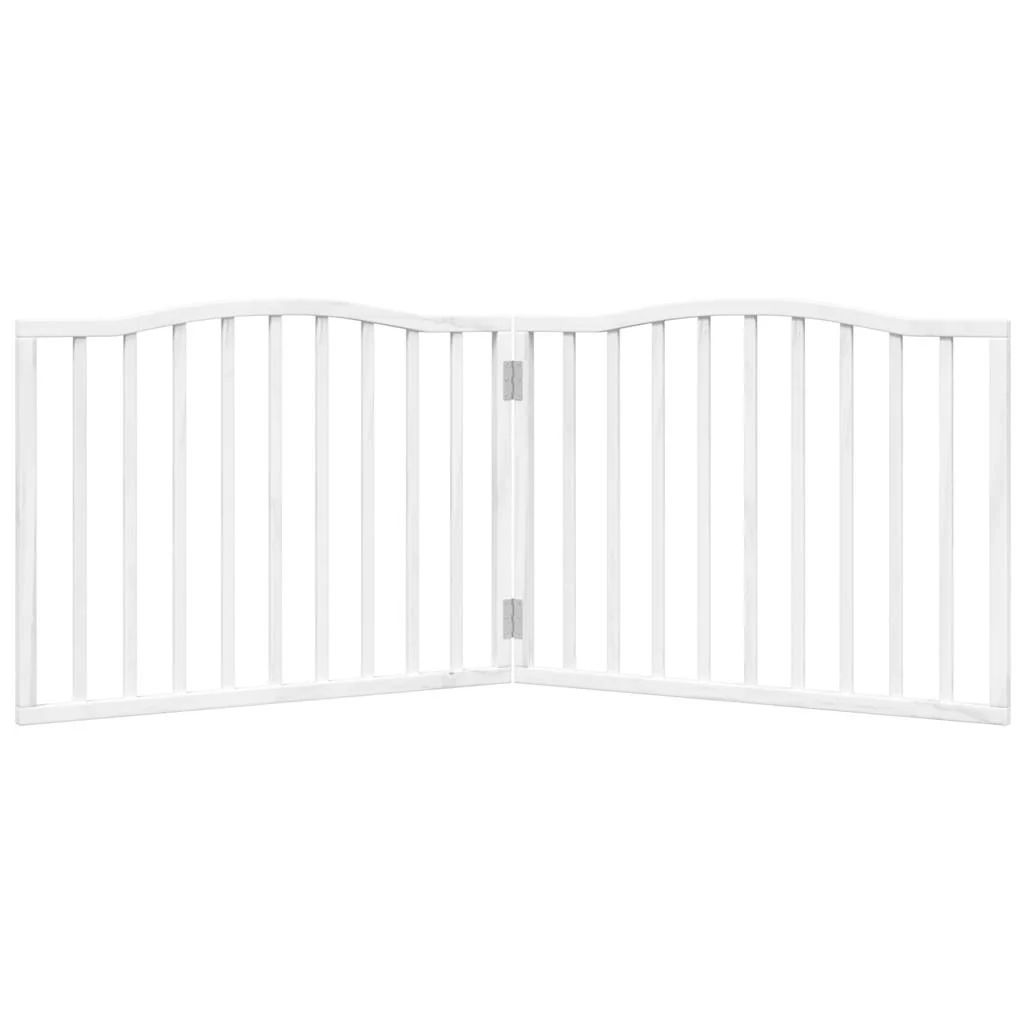 Vidaxl Porta rebatível para cães 2 painéis de madeira de choupo branco 160cm - Image 4