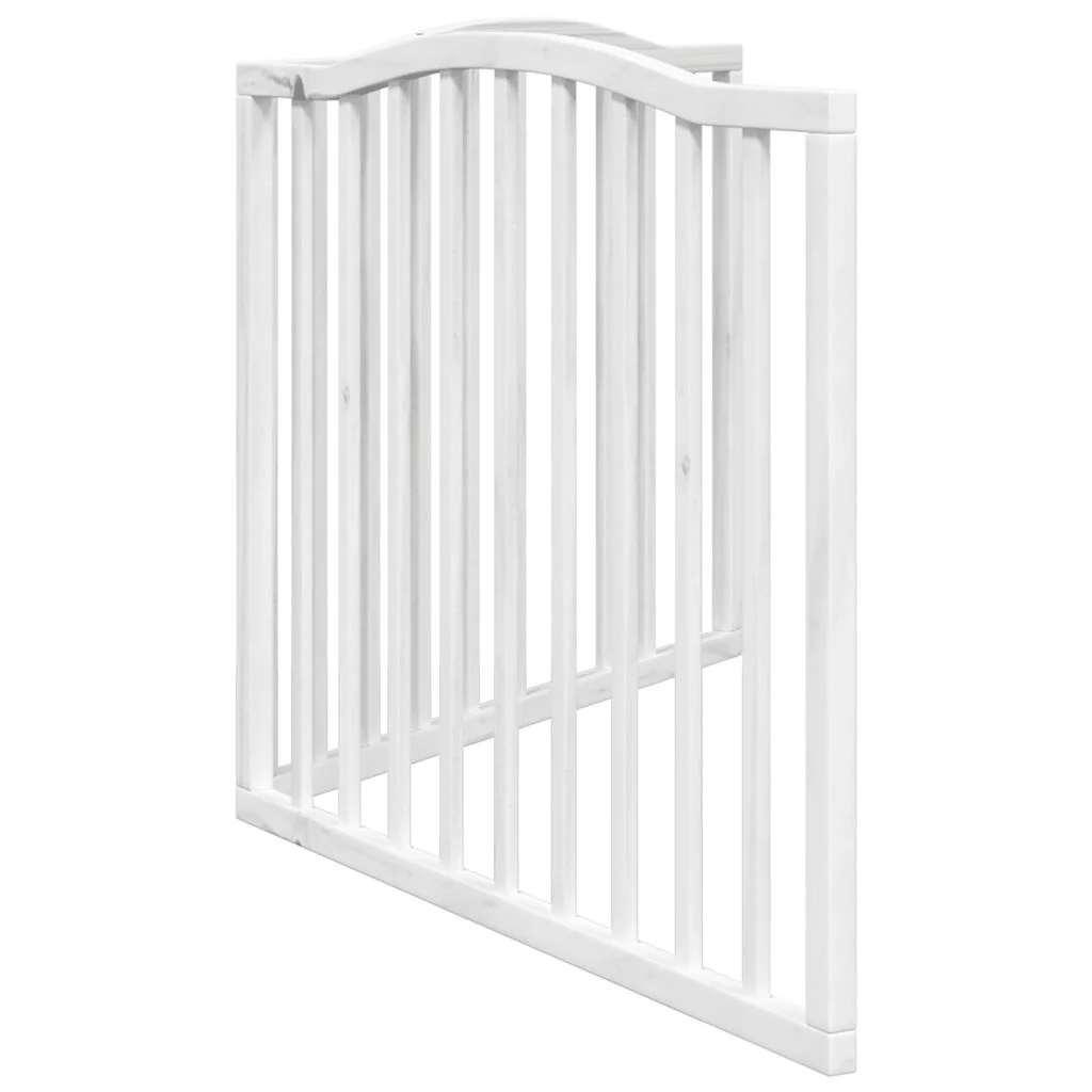 Vidaxl Porta rebatível para cães 2 painéis de madeira de choupo branco 160cm - Image 5