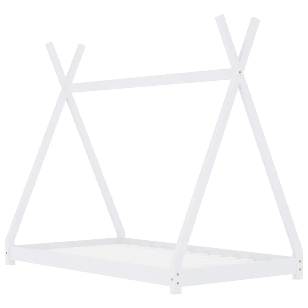 Vidaxl Estrado de cama de criança em madeira maciça de pinho branco 80x160 Cm - Image 2