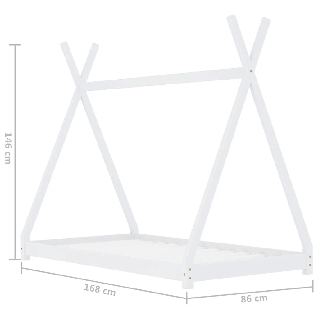 Vidaxl Estrado de cama de criança em madeira maciça de pinho branco 80x160 Cm - Image 3