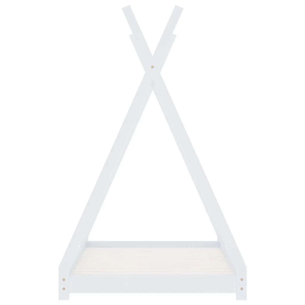 Vidaxl Estrado de cama de criança em madeira maciça de pinho branco 80x160 Cm - Image 4