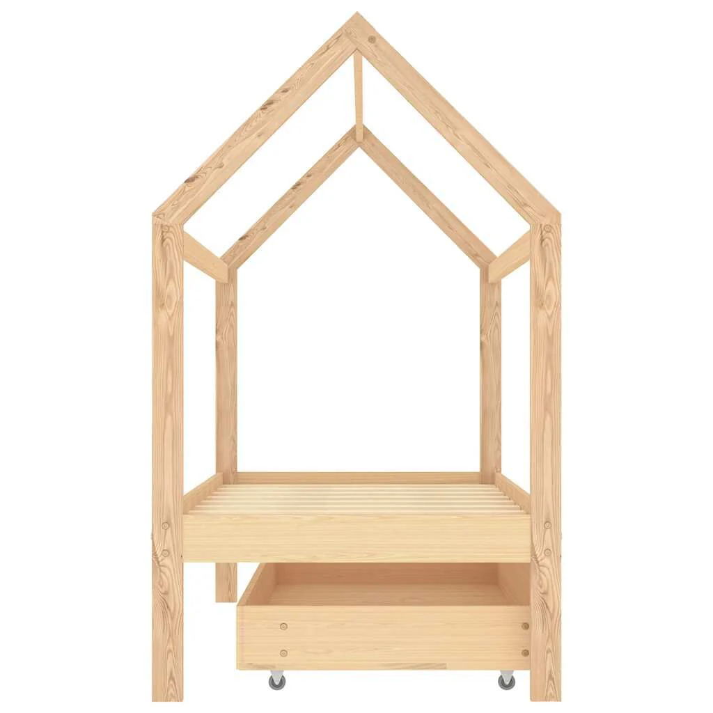 Vidaxl Estrado de cama de criança com gaveta em madeira de pinho maciço 80x160 Cm - Image 4