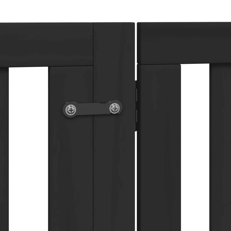 Vidaxl Portão dobrável para cães 12 painéis de madeira de choupo preto 960 Cm - Image 6