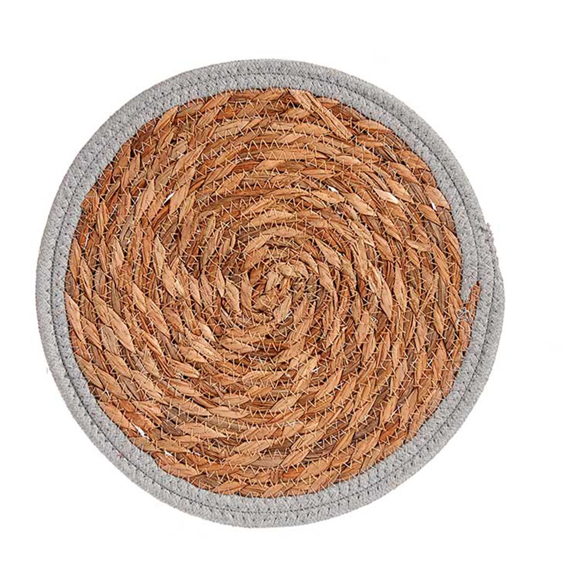 Tapete natural com rebordo cinzento 30 cm Coleção Kinvara - Image 3