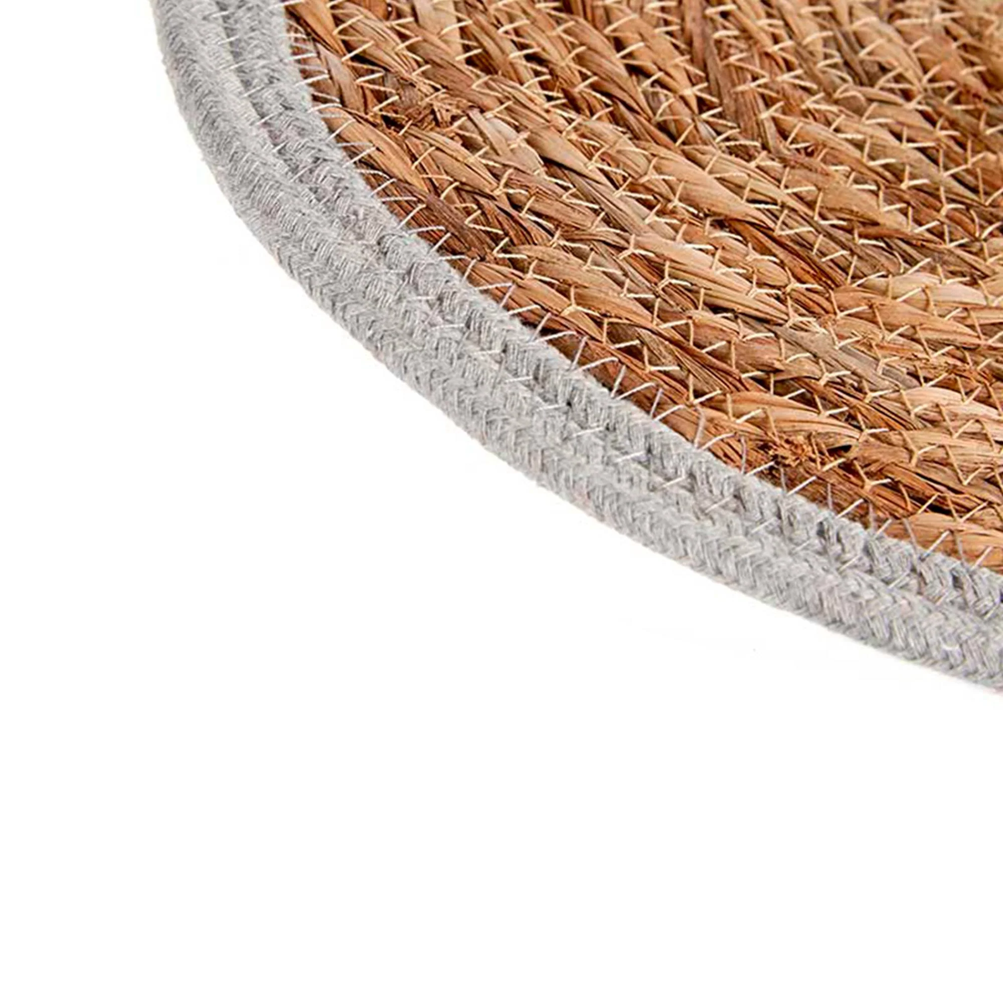 Tapete natural com rebordo cinzento 30 cm Coleção Kinvara - Image 4