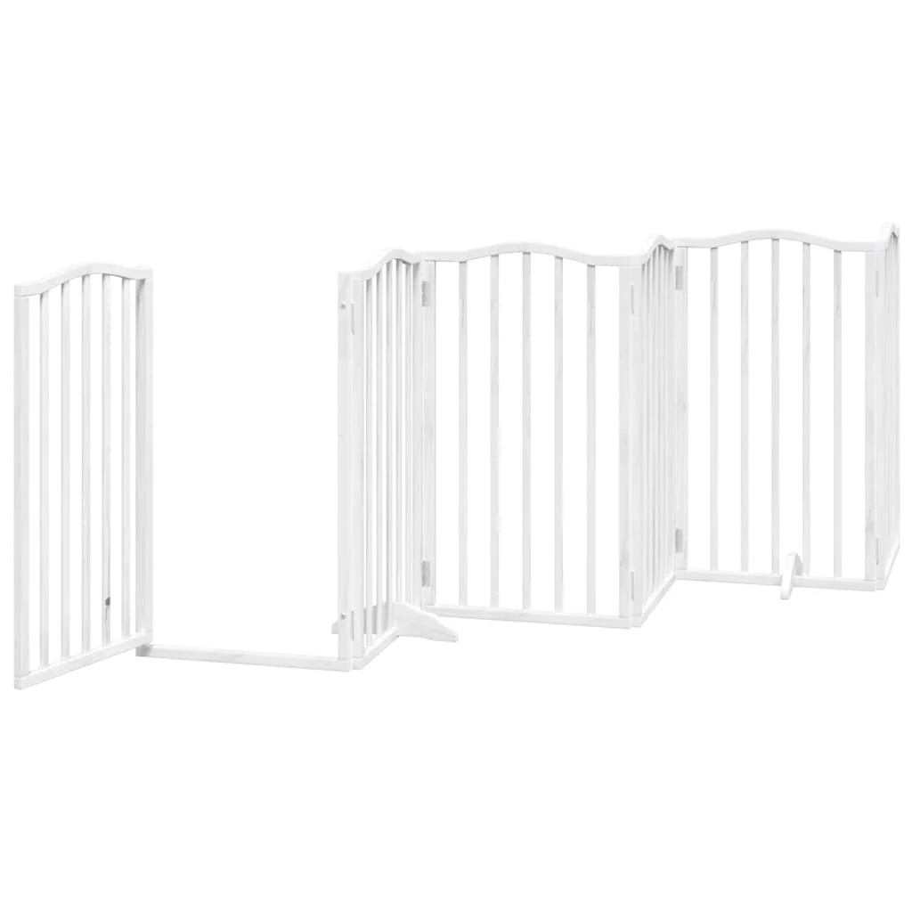 Vidaxl Portão dobrável para cães 15 painéis de madeira de choupo branco 750 Cm - Image 4