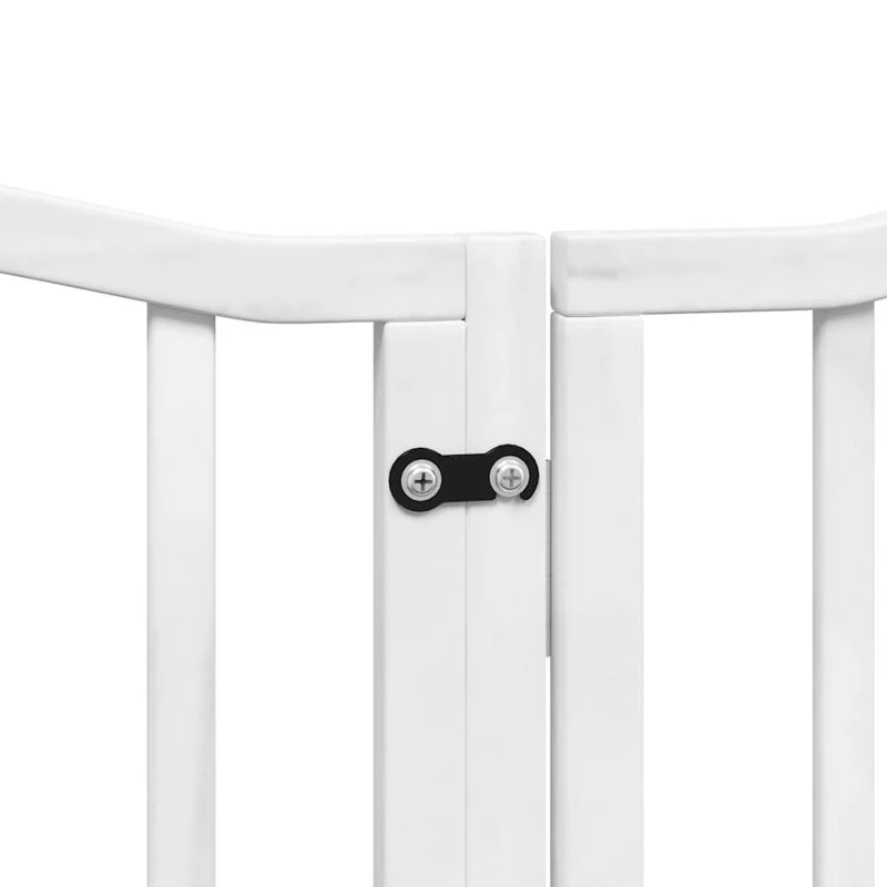 Vidaxl Portão dobrável para cães 15 painéis de madeira de choupo branco 750 Cm - Image 6