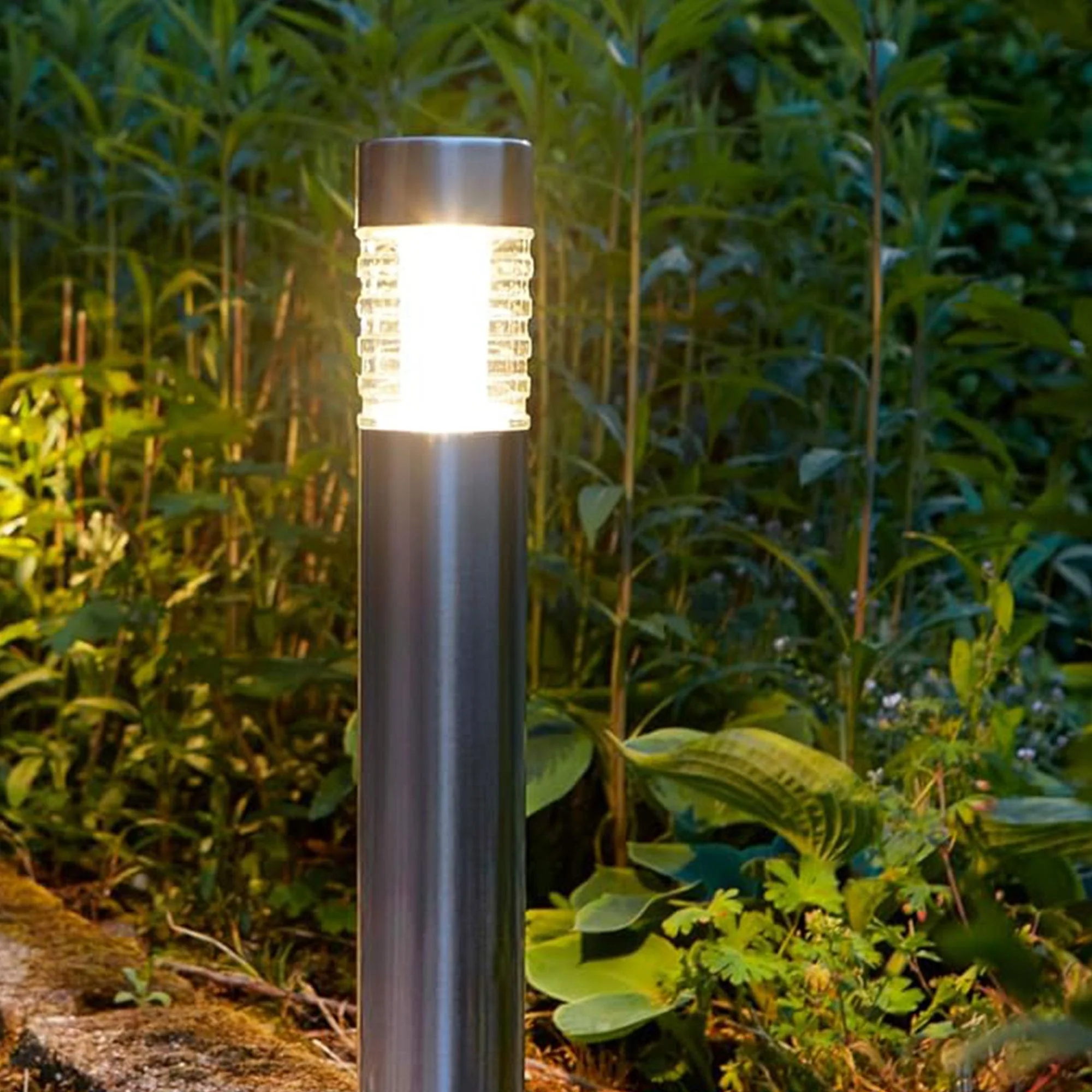 Lâmpada solar Well Home em aço inoxidável com abajur de vidro e LEDs brancos quentes Ø6x27cm - Image 4