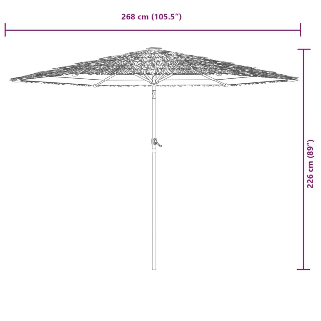 Vidaxl Guarda-sol de Jardim com Poste de Aço Castanho 268x268x226 Cm - Image 3