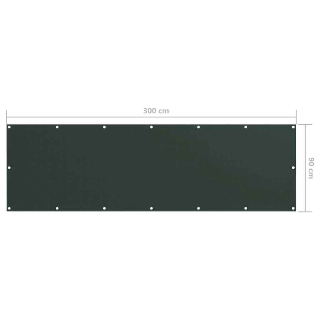 Vidaxl Toldo para varanda tecido Oxford verde escuro 90x300 Cm - Image 5