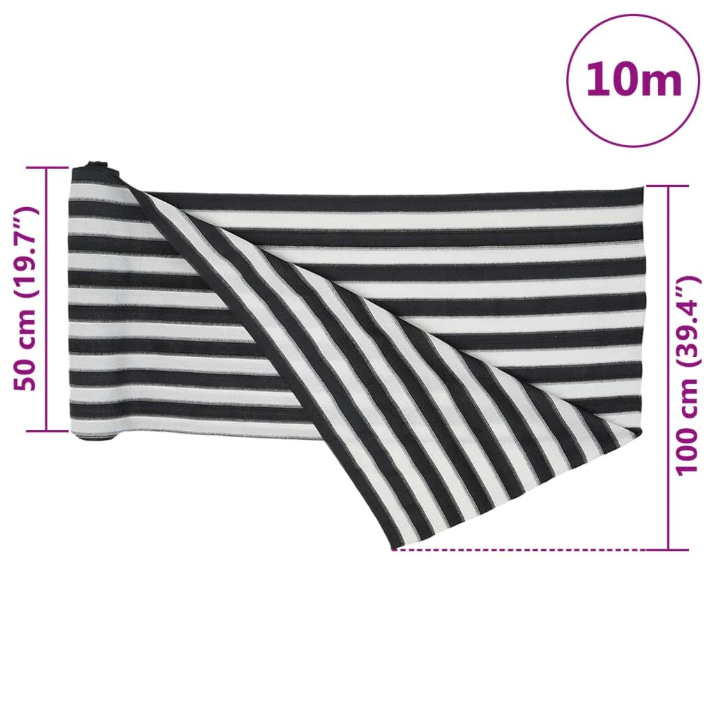 Rede de privacidade Vidaxl Hdpe Antracite Cinzento e Branco 1x10 M 75 G/m² - Image 3