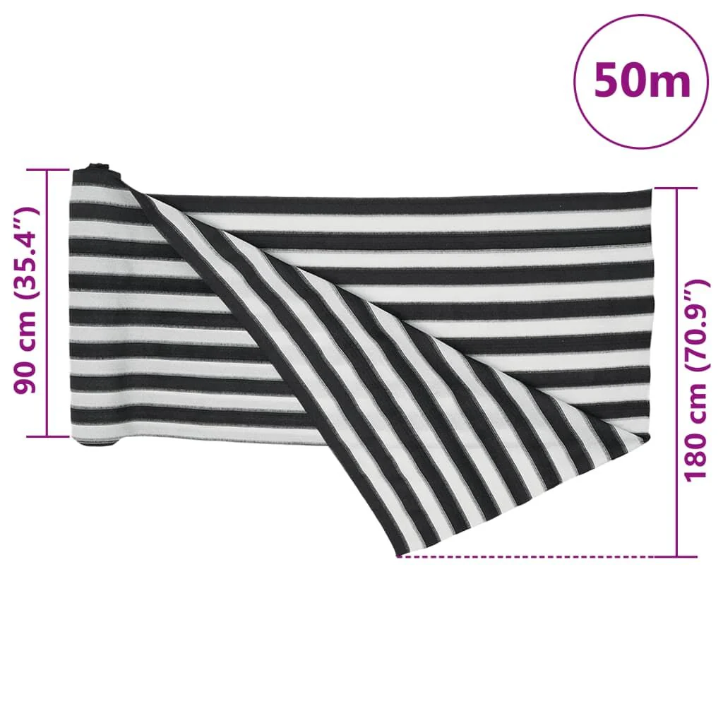 Rede de privacidade Vidaxl Hdpe Antracite Cinzento e Branco 1,8x50 M 75 G/m² - Image 3
