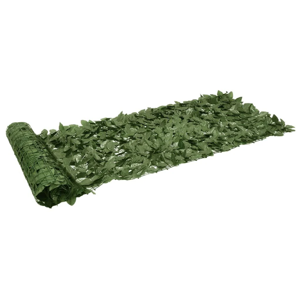 Vidaxl biombo verde escuro para varanda com folhas 200x75 Cm