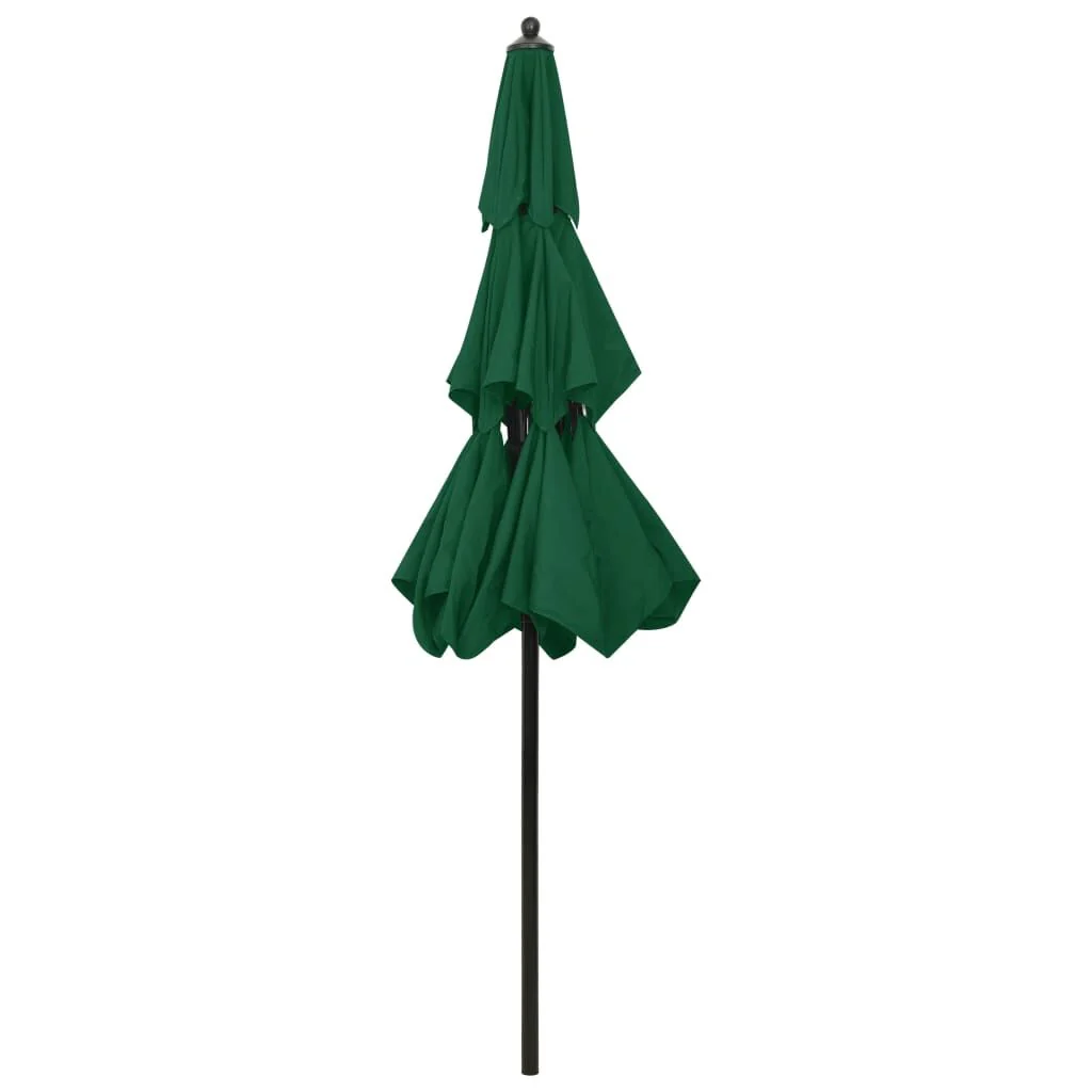 Vidaxl Guarda-sol de jardim de 3 níveis com varão de alumínio verde 2,5 M - Image 4