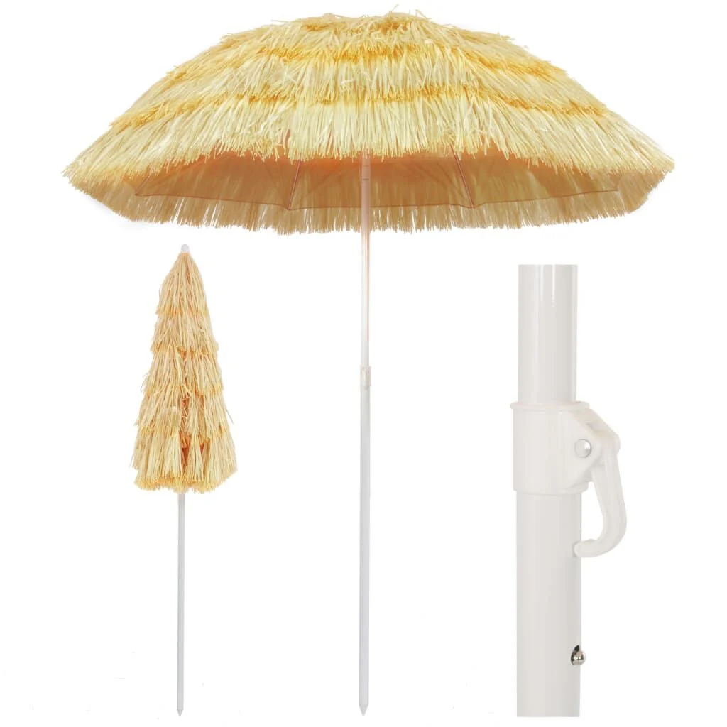 Vidaxl Sombrilla De Playa Estilo Hawaii Natural 180 Cm