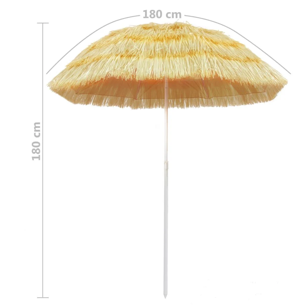 Vidaxl Sombrilla De Playa Estilo Hawaii Natural 180 Cm - Image 3