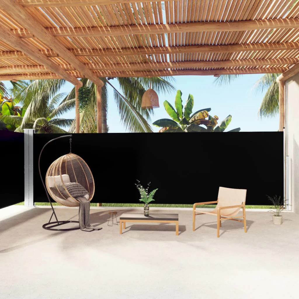 Vidaxl Toldo Lateral Retráctil Preto 180x1000 Cm - Image 2
