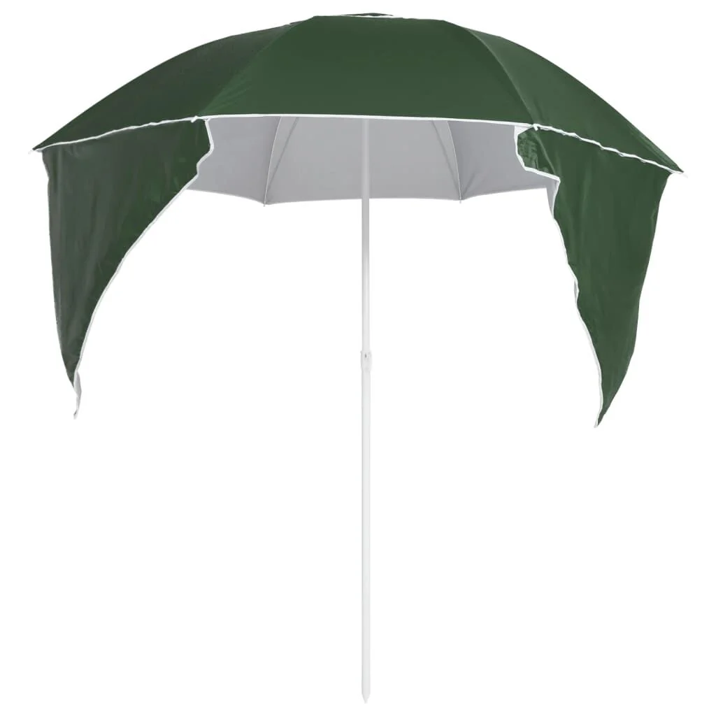 Vidaxl Guarda-sol de praia com paredes laterais Verde 215 Cm - Image 4