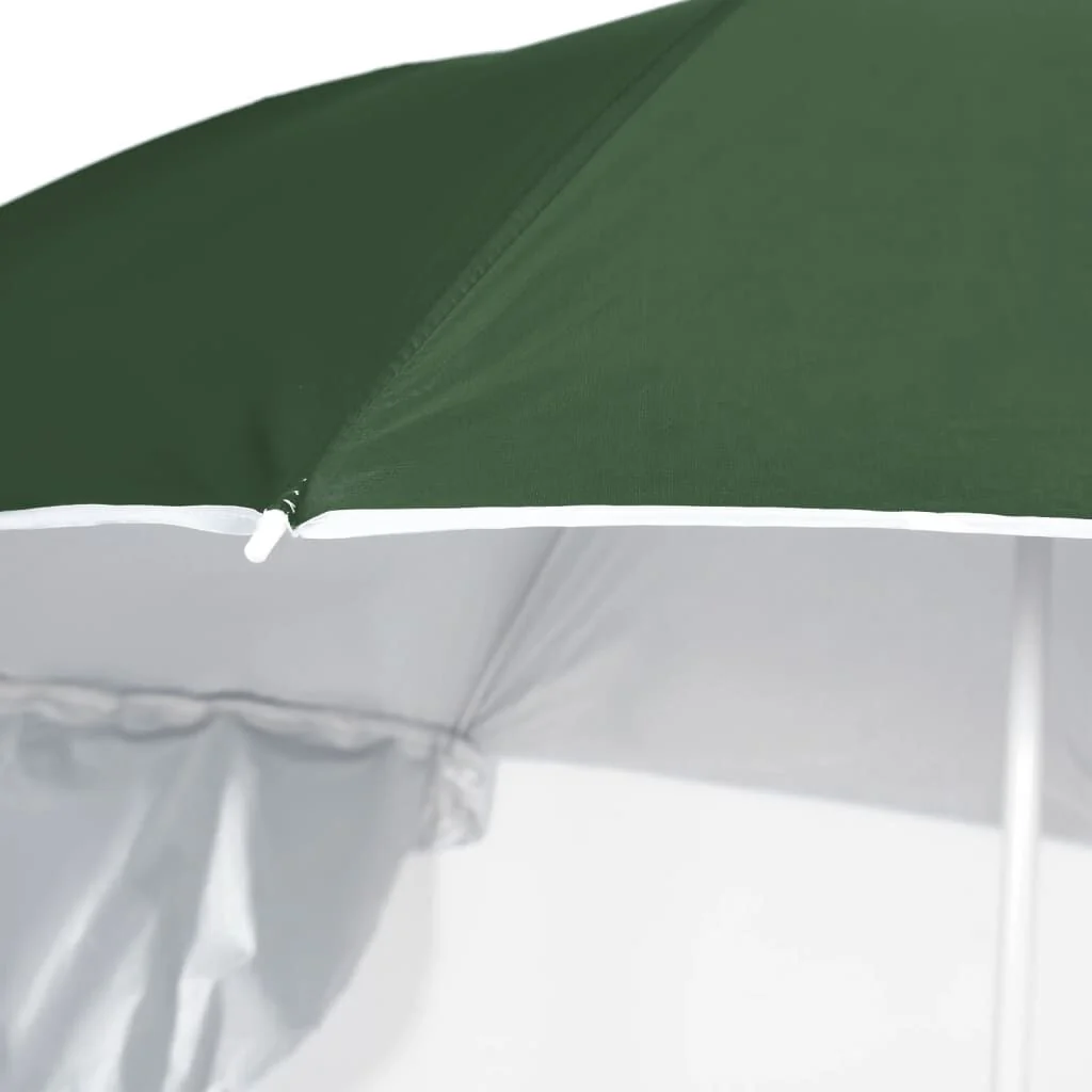 Vidaxl Guarda-sol de praia com paredes laterais Verde 215 Cm - Image 5