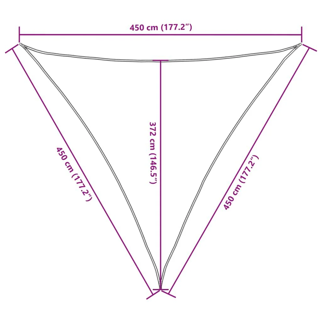 Vidaxl Toldo De Vela Triangular Tela Oxford Negro 4,5x4,5x4,5 M - Image 3