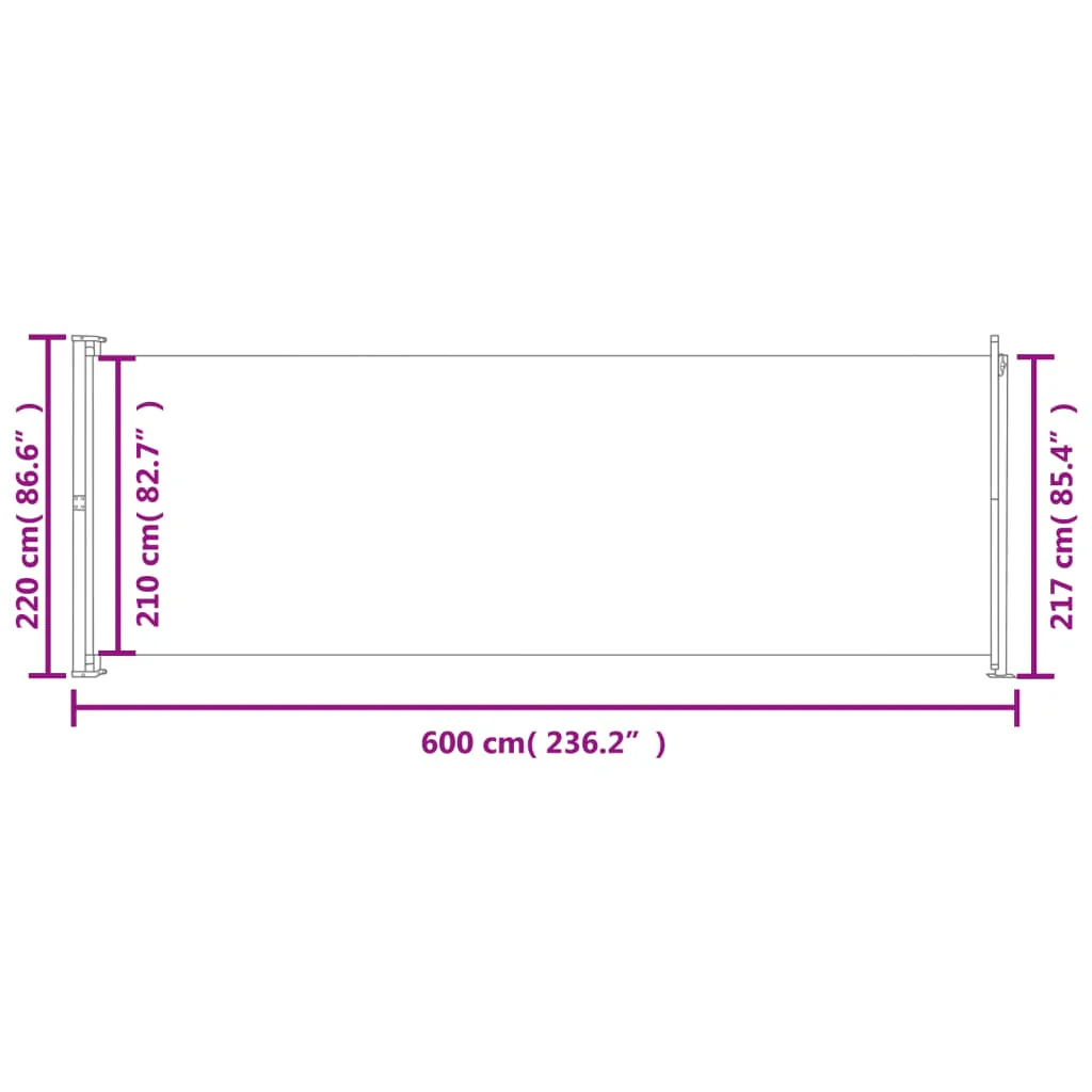 Vidaxl Toldo Retráctil para Pátio Vermelho 220x600 Cm - Image 3