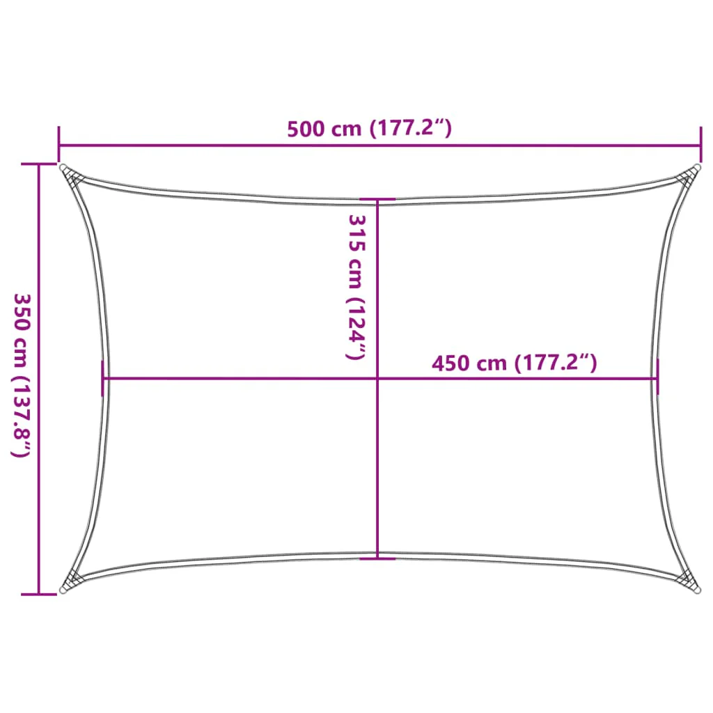Vidaxl Toldo De Vela Bege Hdpe 160 G/m² 3,5x5 M - Image 3