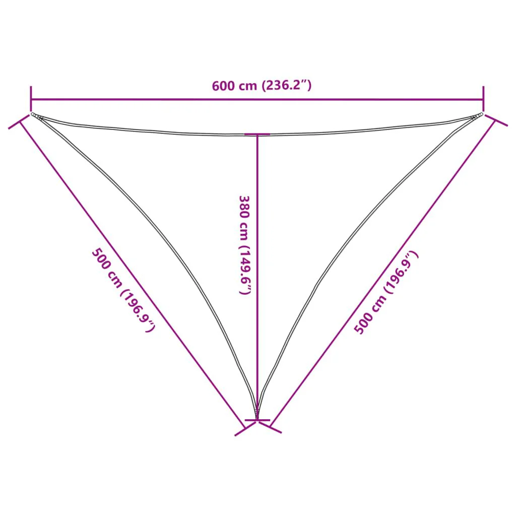 Vidaxl Toldo De Vela Triangular Tela Oxford Negro 5x5x6 M - Image 3