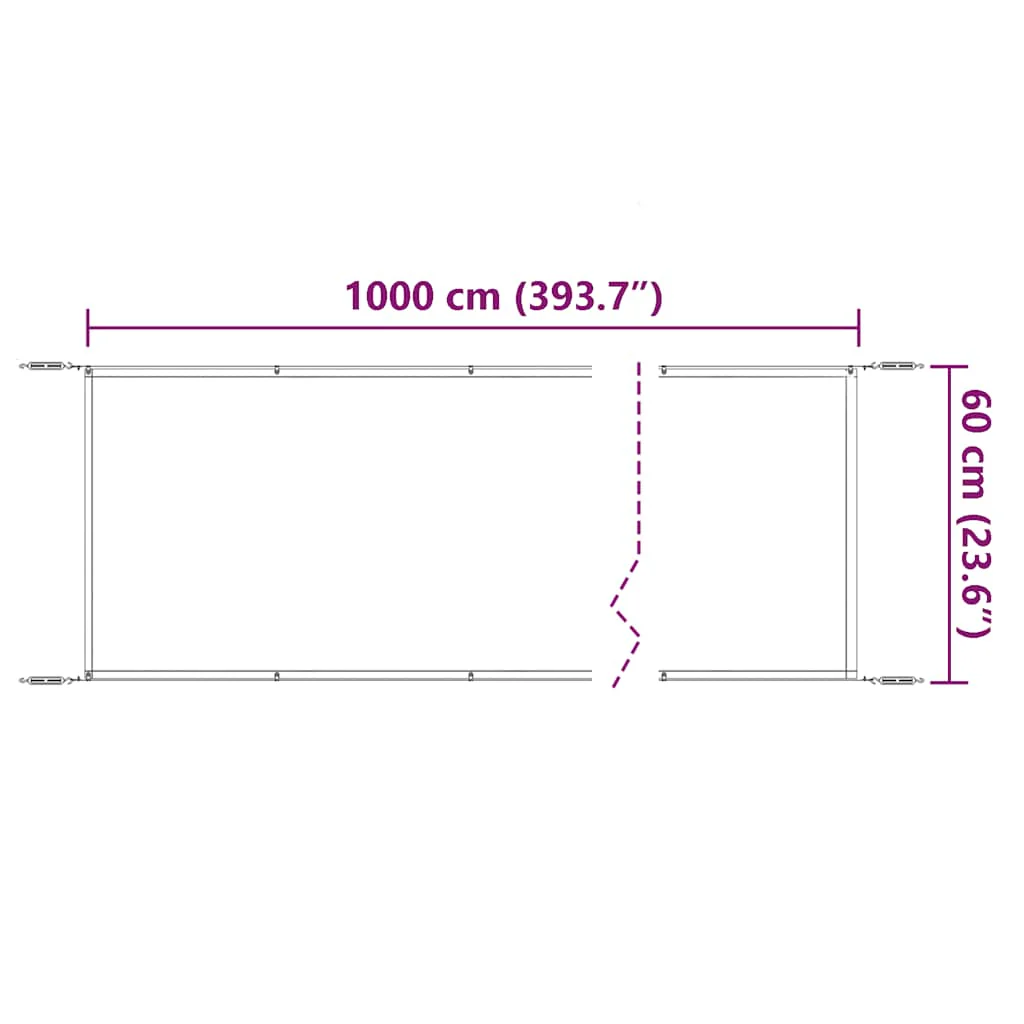 Vidaxl Toldo Vertical Terracota Lona Oxford 60x1000 cm - Image 3