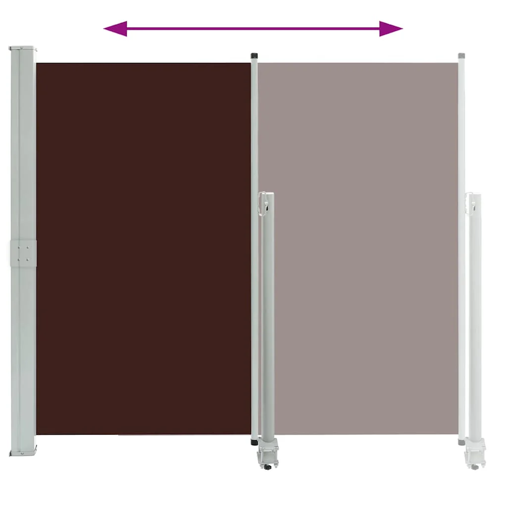 Vidaxl Toldo lateral retrátil para pátio castanho 140x300 Cm - Image 4