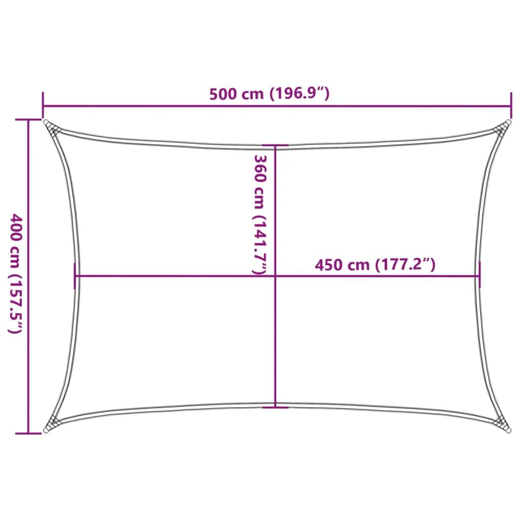Vidaxl Toldo De Vela Hdpe Negro 160 G/m² 4x5 M - Image 3