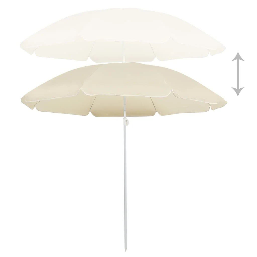 Vidaxl Guarda-sol de Jardim com Vara de Aço Areia 180 Cm - Image 2