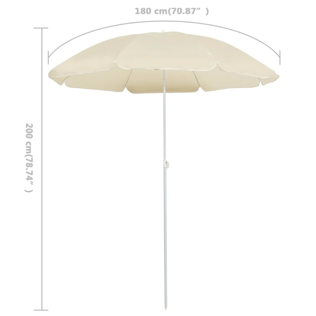 Vidaxl Guarda-sol de Jardim com Vara de Aço Areia 180 Cm - Image 3