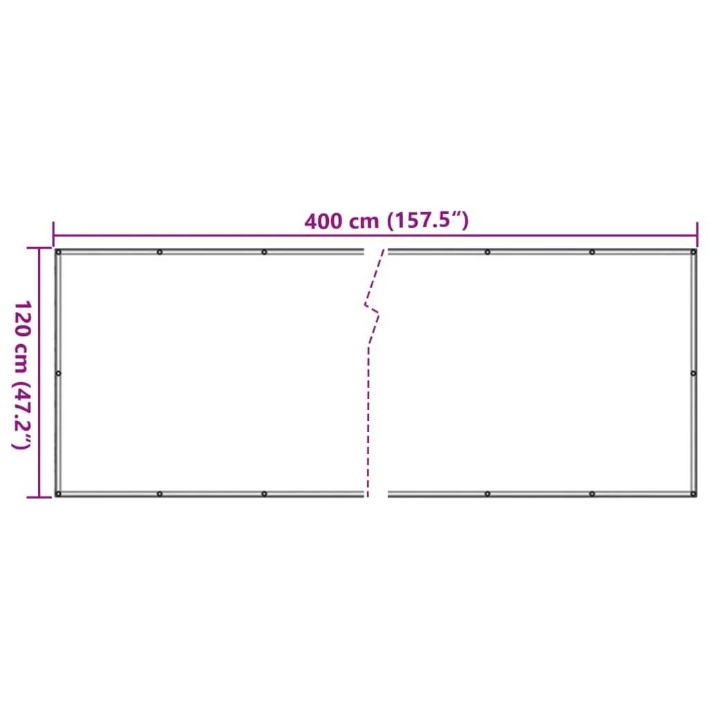 Vidaxl Toldos para varandas Tecido Oxford Cinza Antracite 120x400 Cm - Image 3