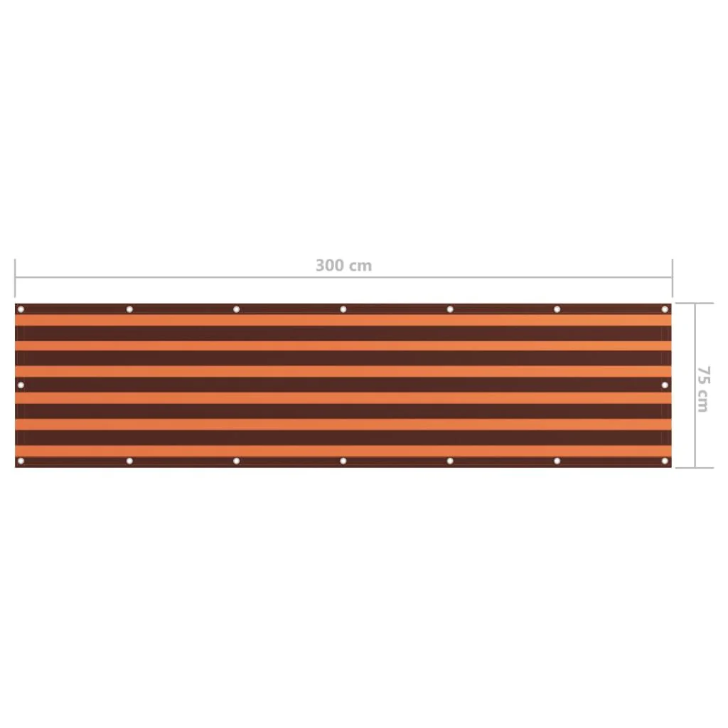 Vidaxl Toldo para varanda laranja e castanho Oxford Cloth 75x300 Cm - Image 3