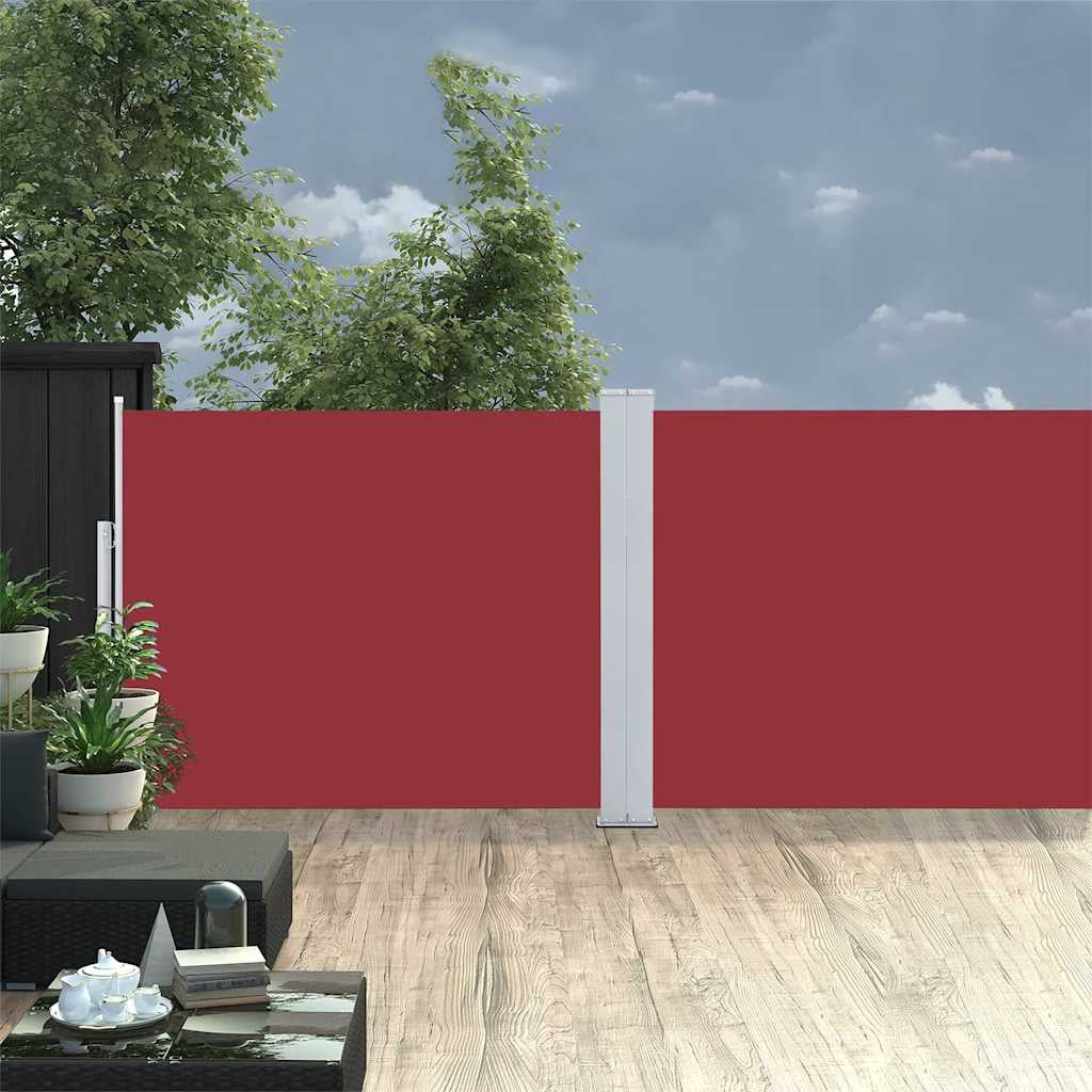 Vidaxl Toldo lateral retrátil para pátio Vermelho 170x1200 Cm - Image 2