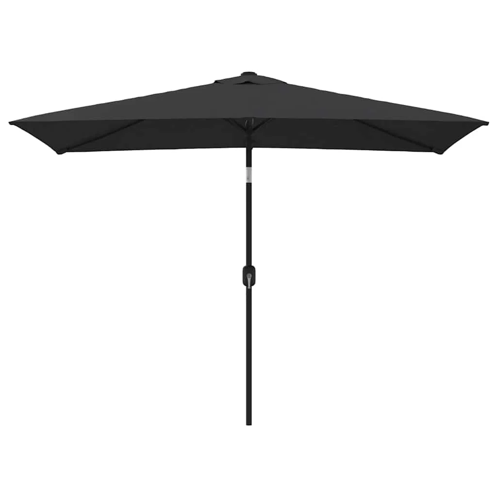 Vidaxl Guarda-sol de jardim com varão de metal preto 300x200 Cm