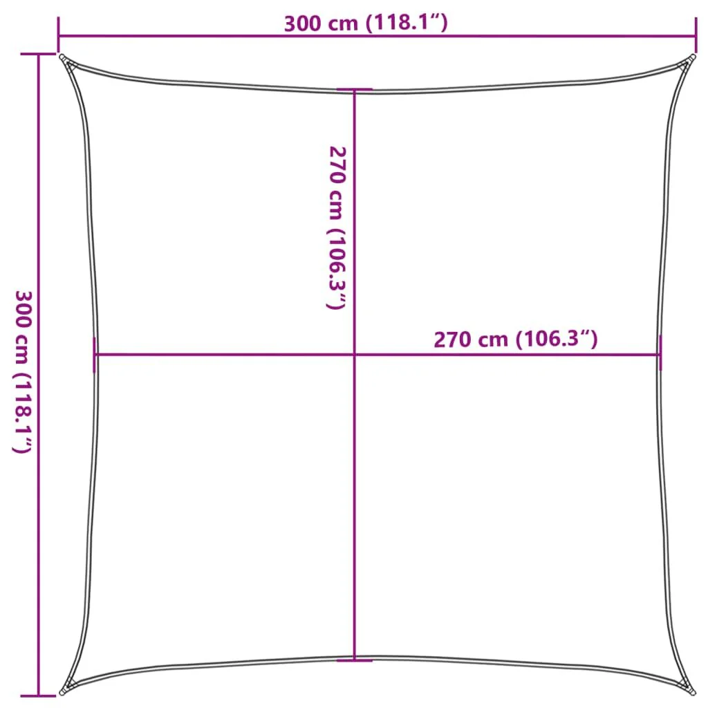 Vidaxl Sail Shade Square Sail Shade Hdpe Light Grey 160 G/m² 3x3 M - Image 3
