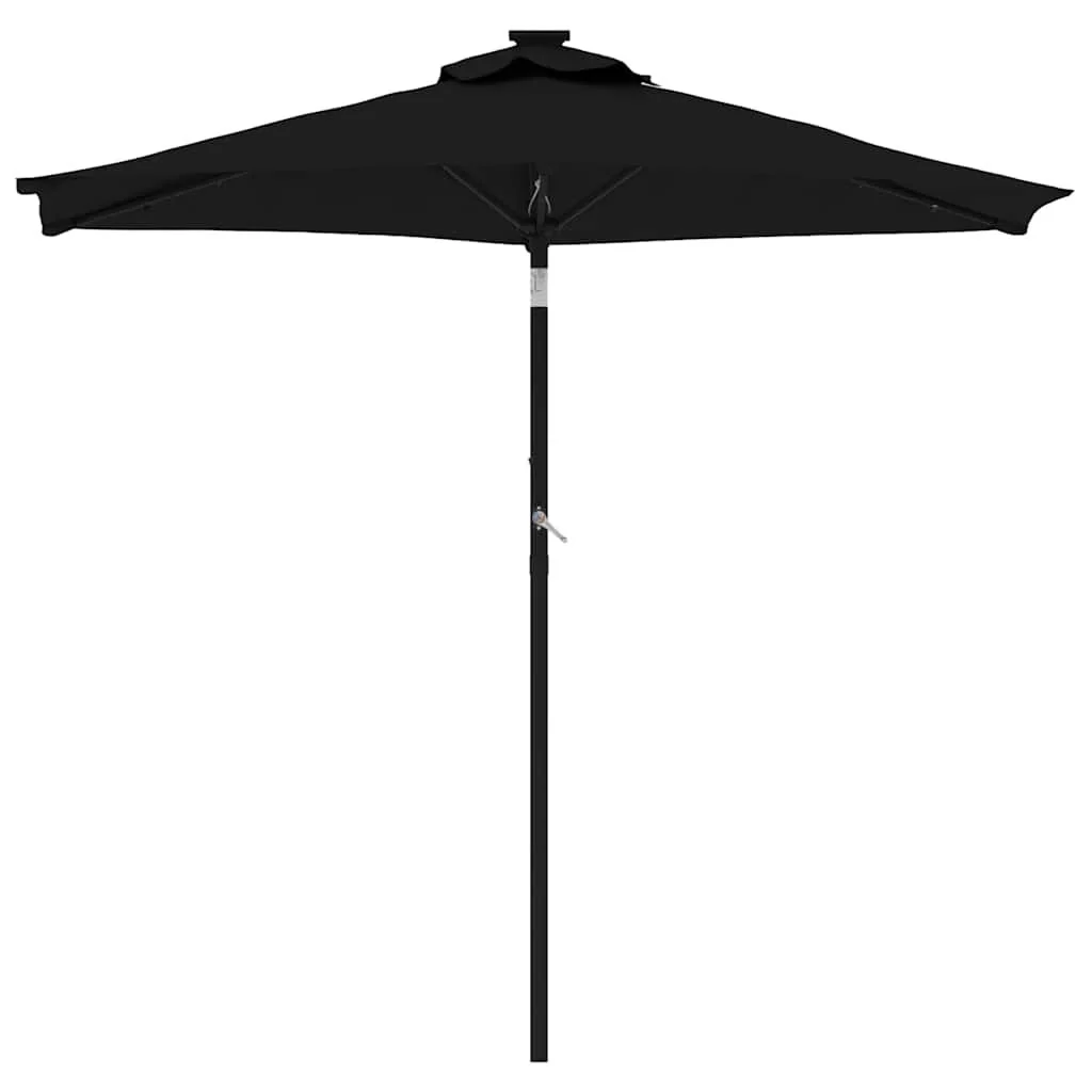 Vidaxl Guarda-sol de Jardim com Luzes Led Poste de Aço Preto 225x225x212 Cm - Image 4