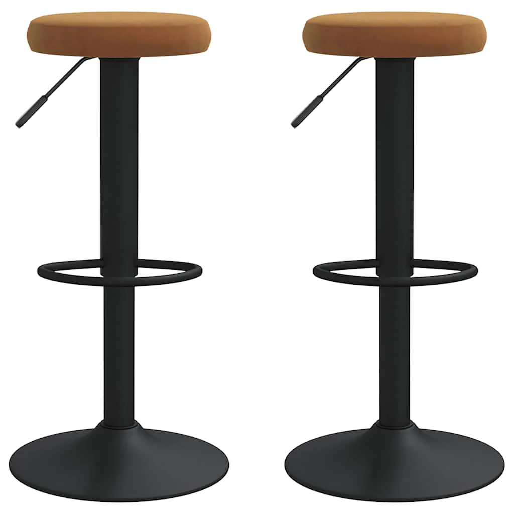 Taburetes De Cocina 2 Unidades Terciopelo Marrón