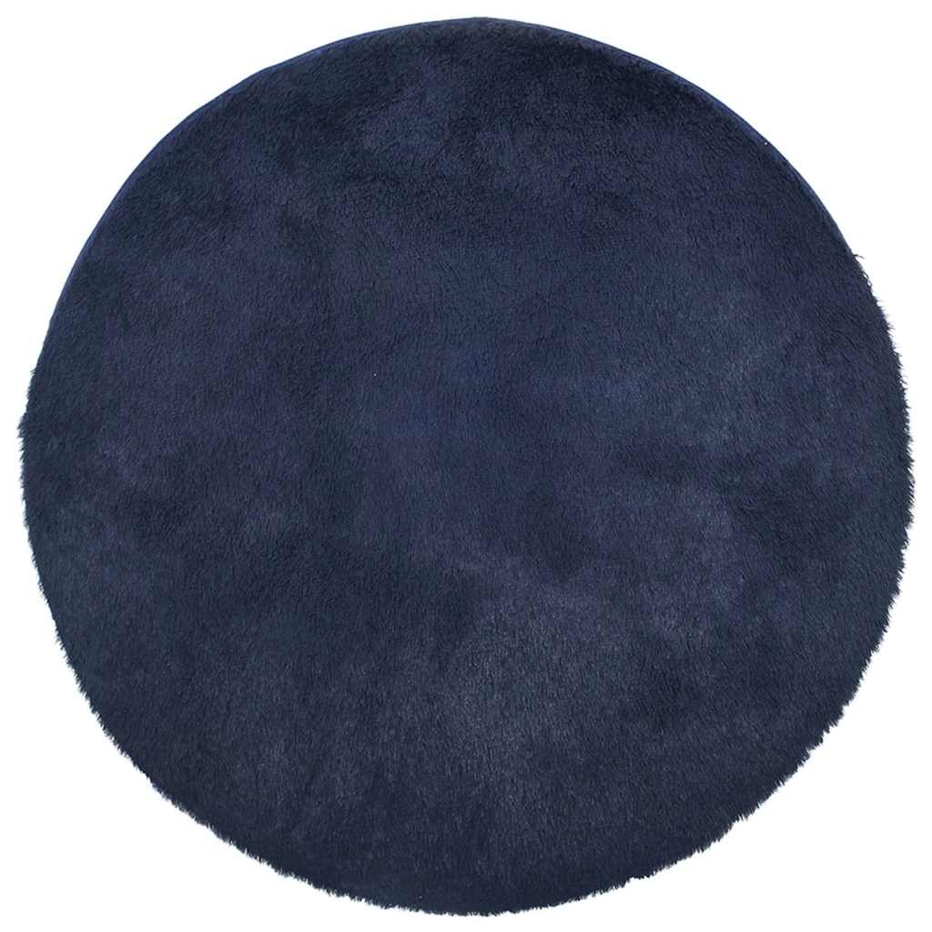 Vidaxl Tapete de Pelo Comprido Navarra Azul Marinho 120x120 Cm Poliéster