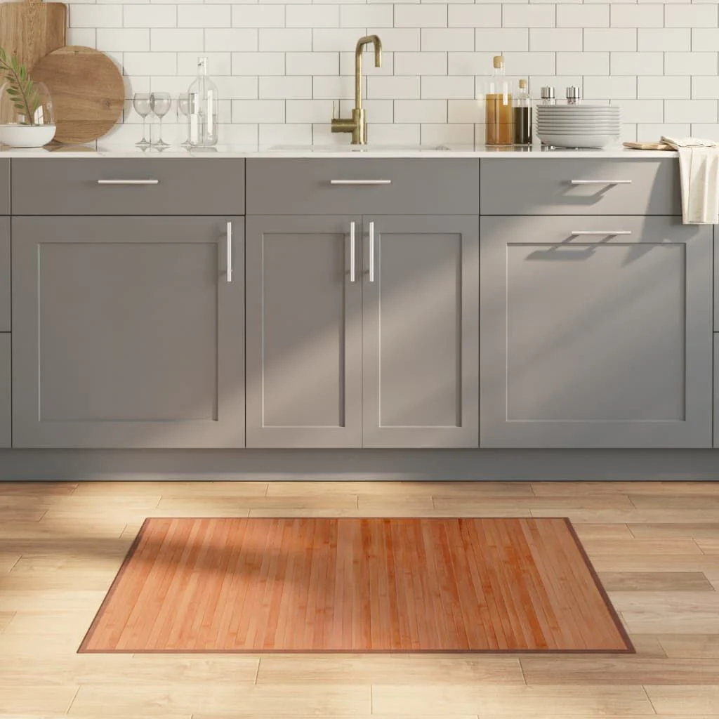 Tapete Vidaxl Retangular Bambu Castanho 70x100 Cm - Image 2