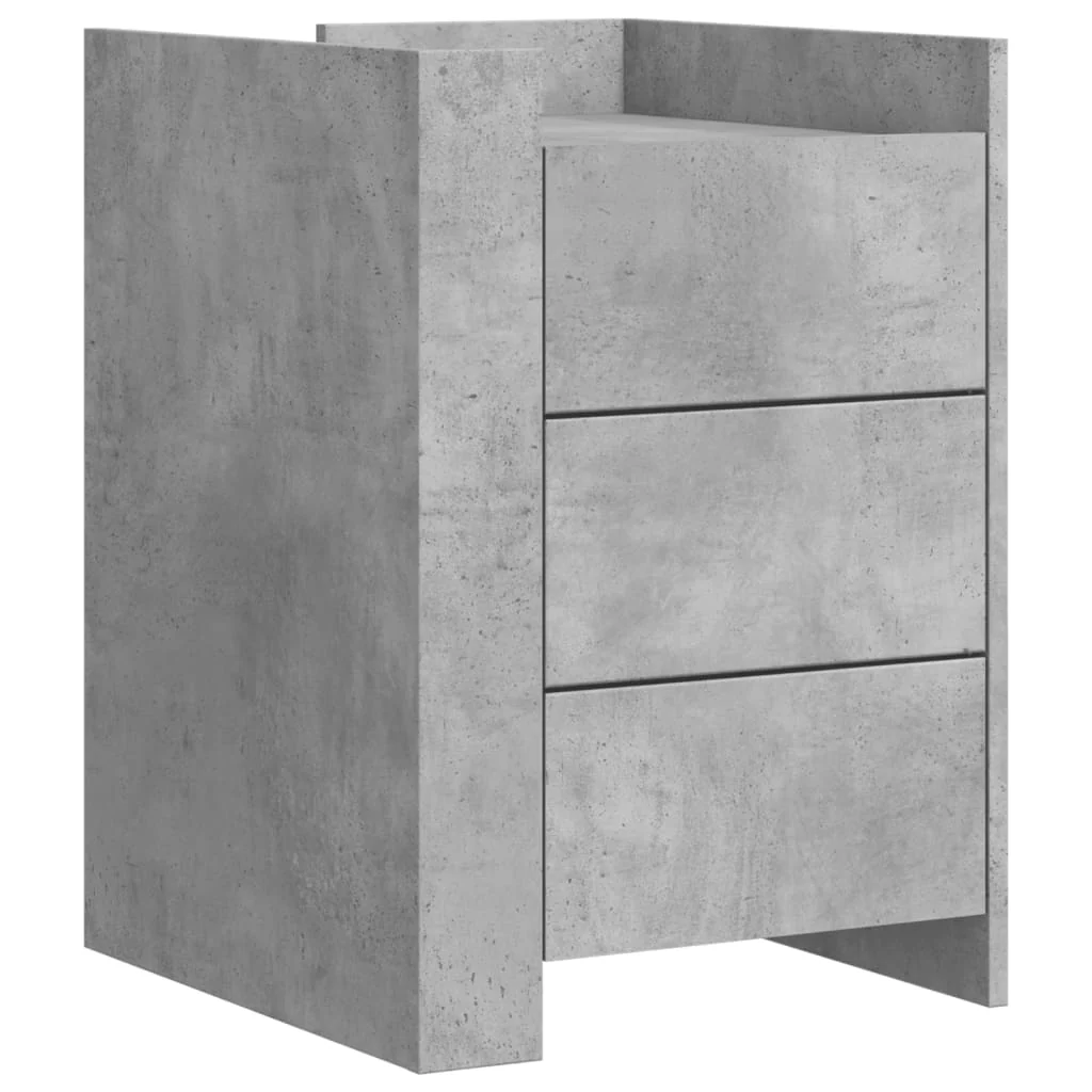 Mesa de cabeceira em madeira de engenharia Betão cinzento 45x50x65 Cm