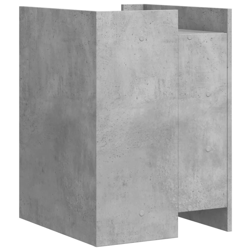 Mesa de cabeceira em madeira de engenharia Betão cinzento 45x50x65 Cm - Image 5