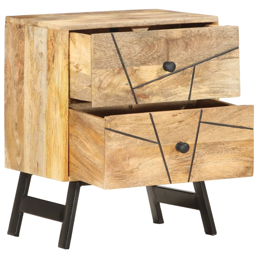 Mesa de noite de madera maciza de manga 40x30x50 cm - Image 2