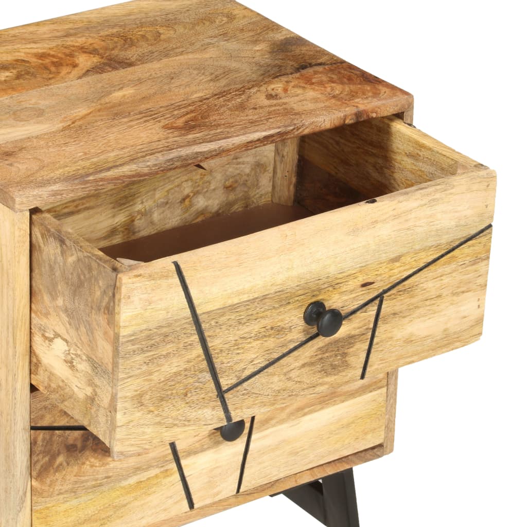 Mesa de noite de madera maciza de manga 40x30x50 cm - Image 3