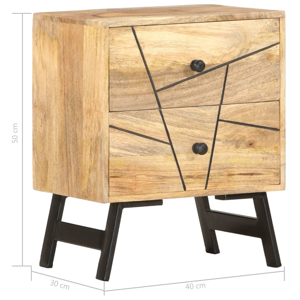 Mesa de noite de madera maciza de manga 40x30x50 cm - Image 5